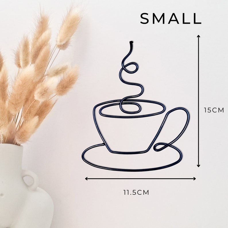 Wire Tea Cup Sign Wire Coffee Cup Wall Art Wall Decor Etsy