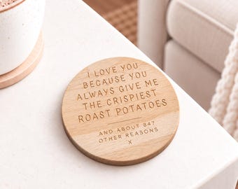 Personalised I Love You Because Coaster, Funny Couples Gift