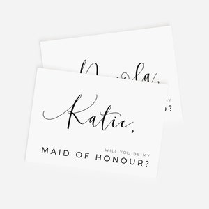 Personalised Will You Be My Bridesmaid Card With Envelope Maid of Honour Proposal Bridesmaid Box Card Flower Girl Proposal Card image 4