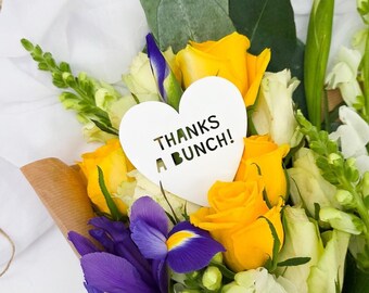 Thanks a Bunch Bouquet Pick – Acrylic Flower Decoration, Thank You Bouquet Keepsake Gift Pick