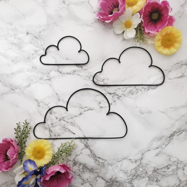 Wire Clouds Trio - Clouds Wall Art - Wall Sign - Cloud Shape Home Decoration - Children's Wall Decor - Nursery Decor - Kids Bedroom Wall Art