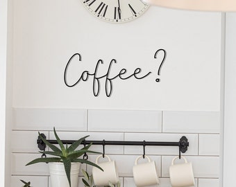 Wire Coffee Wall Sign - Kitchen Coffee Wall Art - Wire Coffee Wall Decor - Housewarming Gift - Coffee Lover Gift