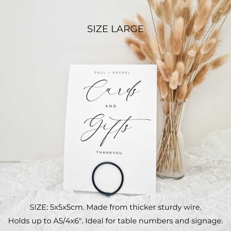 Circle Wire Table Number Holder Place Name Holder Photo Holder Name Card Holder Minimalist Wedding Table Decoration image 5