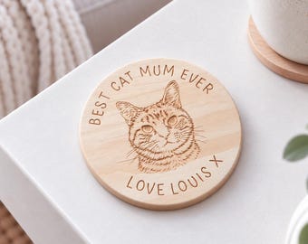 Personalised Dog Portrait Coaster, Dog Mum or Dad Gift