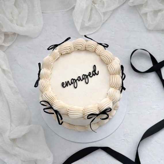 Engaged Cake Charm - Engagement Party Cake Decoration