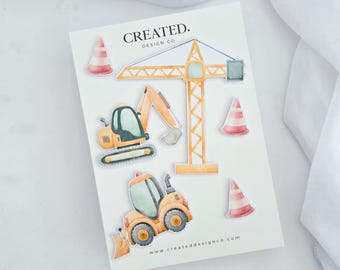 Construction Cake Decorations Set - Digger and Truck Theme