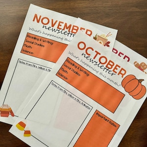 Class Newsletter Template | Class Newsletter | Monthly Newsletter for Teachers | Seasonal Design | Completely Editable