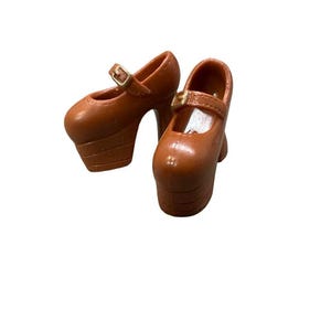 Vintage Barbie Size Brown Platform Mary Janes