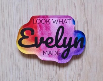 Personalized Look What I Made Magnets – Personalized kids artwork display magnets – Full magnetic back, safe & easy to use