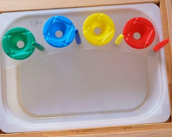 Trofast Insert - 4 Cup Holder Insert for Flisat Sensory table - No mess in painting