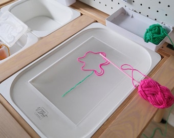 Trofast Insert - Support Insert for Flisat Sensory table - Holds contact paper & printable insert for sensory play