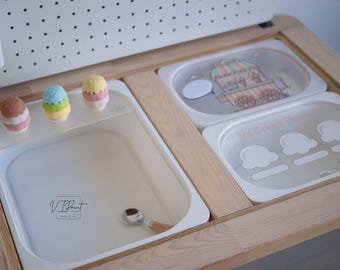 Trofast Insert - Ice Cream Cart Set for Flisat Sensory table - little shop for fun-messy or mess-free pretend play
