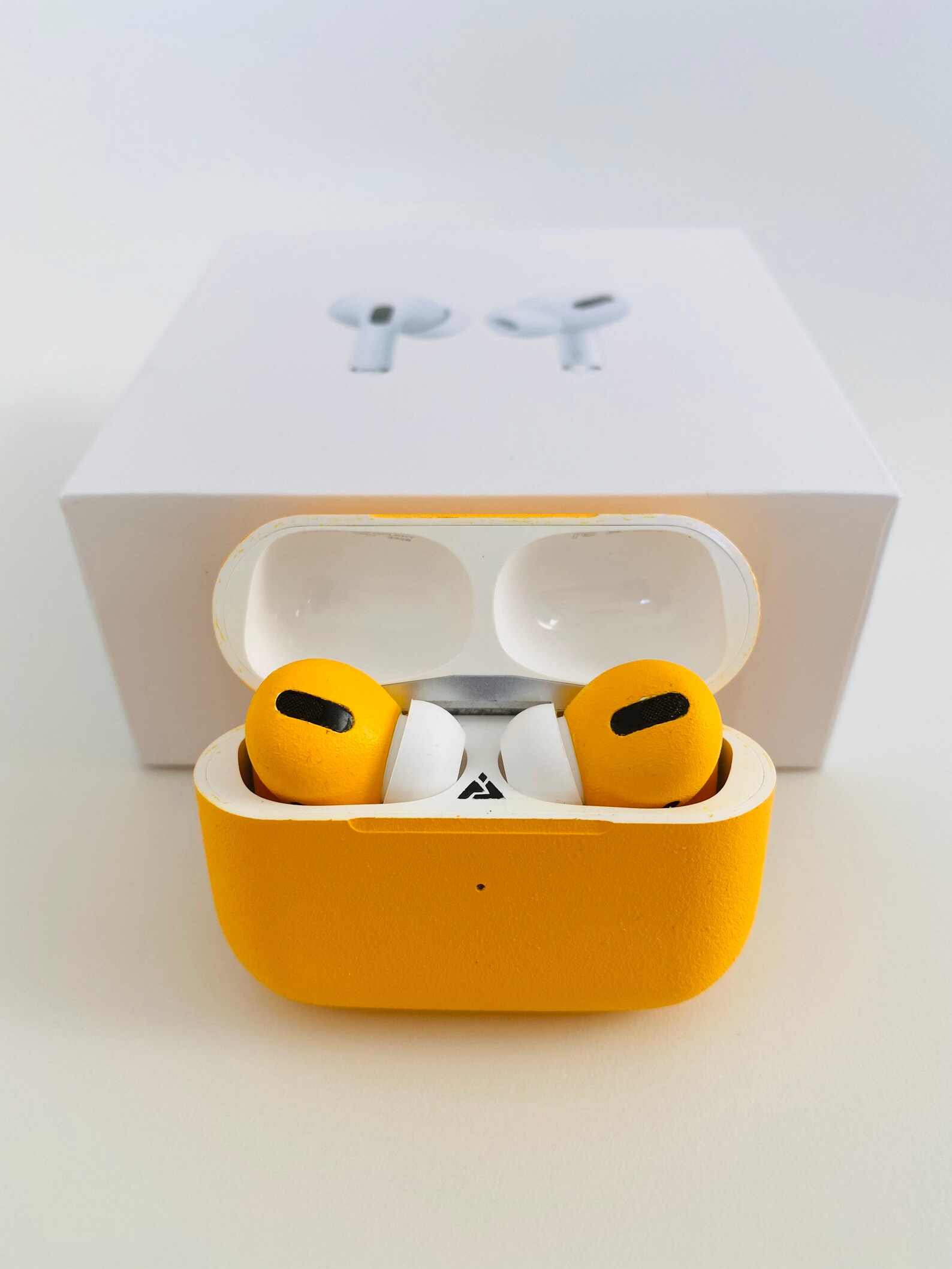 Custom AirPods Pro matte yellow handpainted headphones music Etsy