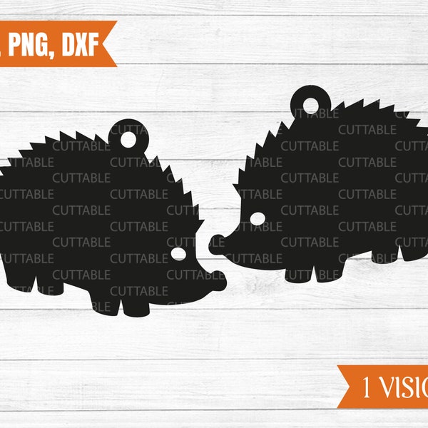 Hedgehog Earrings SVG, hedgehog earring cut files, pendant or decorations, love hedgehogs, leather jewellery, commerical use, png,dxf,svg