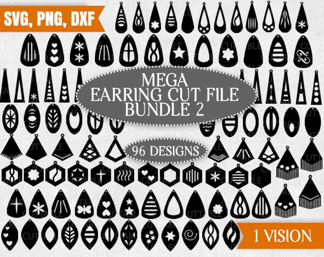 Earring Bundle Svgs Leather Earring Cut Files 96 Mega - Etsy