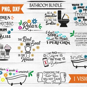 Badkamer SVG bundel, 12 gesneden bestanden, bubbels svg, ontspannen, genieten, ontspannen, toilet. badkamer leuke citaten, cricut voor commercieel gebruik, svg, dxf, png