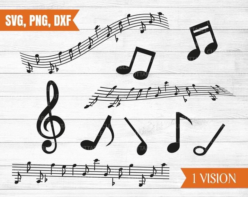 Download Orchestra SVG bundle instruments and notes cut files piano ...