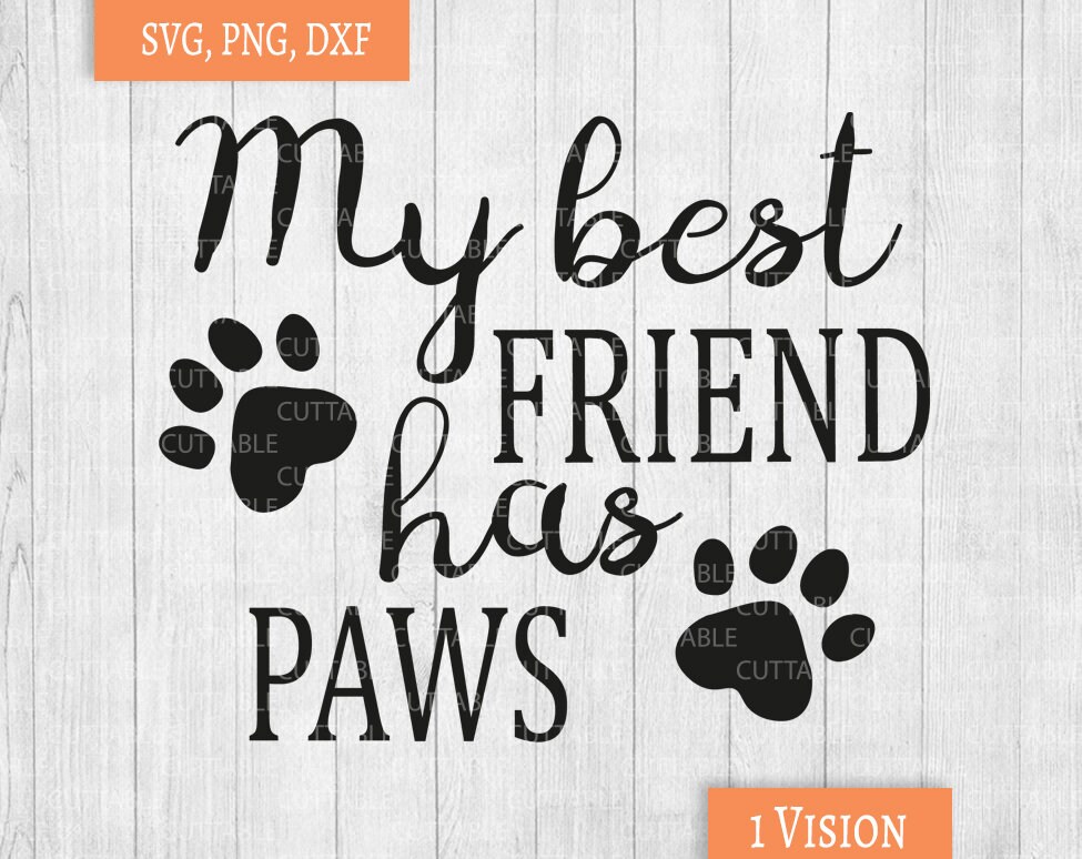 Download Cat Cut File My Best Friend Has Paws Svg Quote Cat Svg Cat Etsy