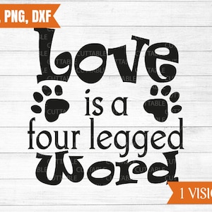 Liebe Katzen SVG, Liebe ist ein vier Beinen Wort, Zitat SVG, Katzen-Silhouette, Katze Zitat Schnitt verrückte Katzendame, Auto Aufkleber Svg, Dxf, SVG, Png-Datei