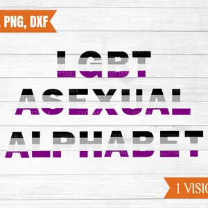 Alphabet asexué et svg de nombres, fichiers coupés d’alphabet LGBT, svgs d’alphabet de fierté gaie asexuée, svg de conception de t-shirt, dxf, png, utilisation commerciale