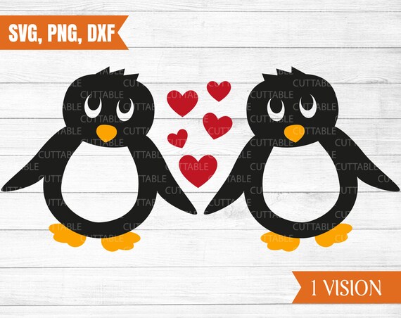 Valentine S Svg Penguin Lovers Cut Files Valentine S Etsy