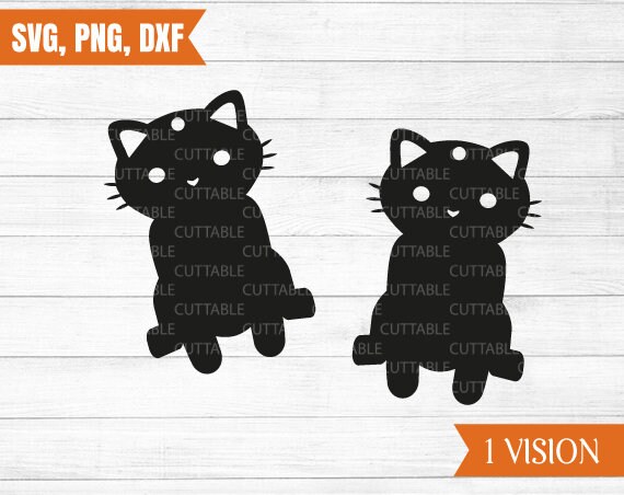 Download Cat Svg Earrings Black Cat Earring Cut Files Cat Leather Etsy PSD Mockup Templates