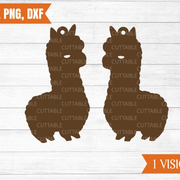 Llama Earrings SVG, Alpaca earring cut files, lama pendant leather jewellery earrings, lama or alpaca decoration svg for commerical use