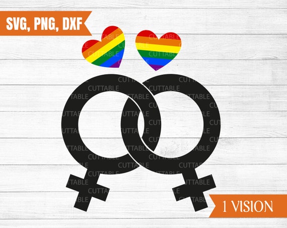 Download Lesbian Svg Lesbian Love Symbol Rainbow Hearts Pride Svg Etsy