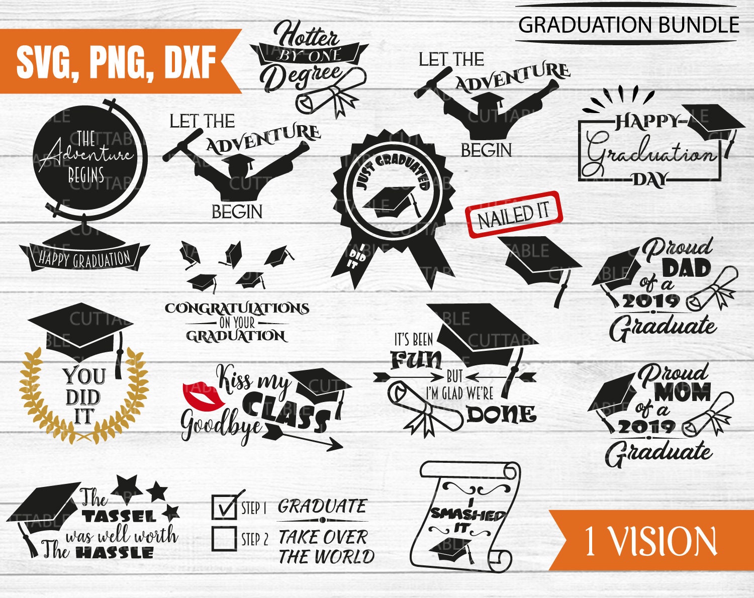 Download Graduation Svg Bundle 16 Cut Files Happy Graduation Just Etsy