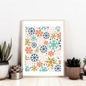 Snowflake Christmas Modern DIGITAL Illustration