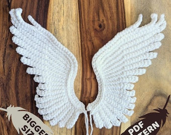 Crochet Feather Wings Pattern, LARGE, Amigurumi Angel or Bird Wings (Digital PDF)
