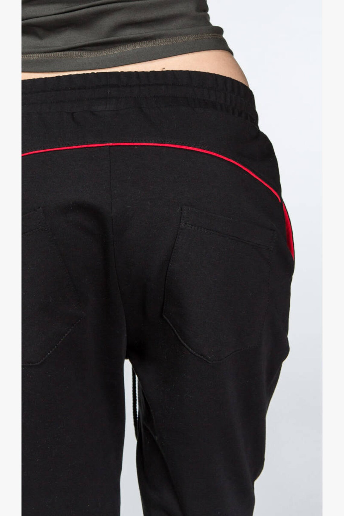 Drop Crotch Yoga Hippie Pants Women Black Warm Cotton Pockets Etsy