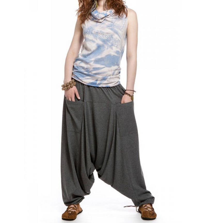 Hippie yoga Boho harem pants for women \u0421otton jersey casual loose festival trousers