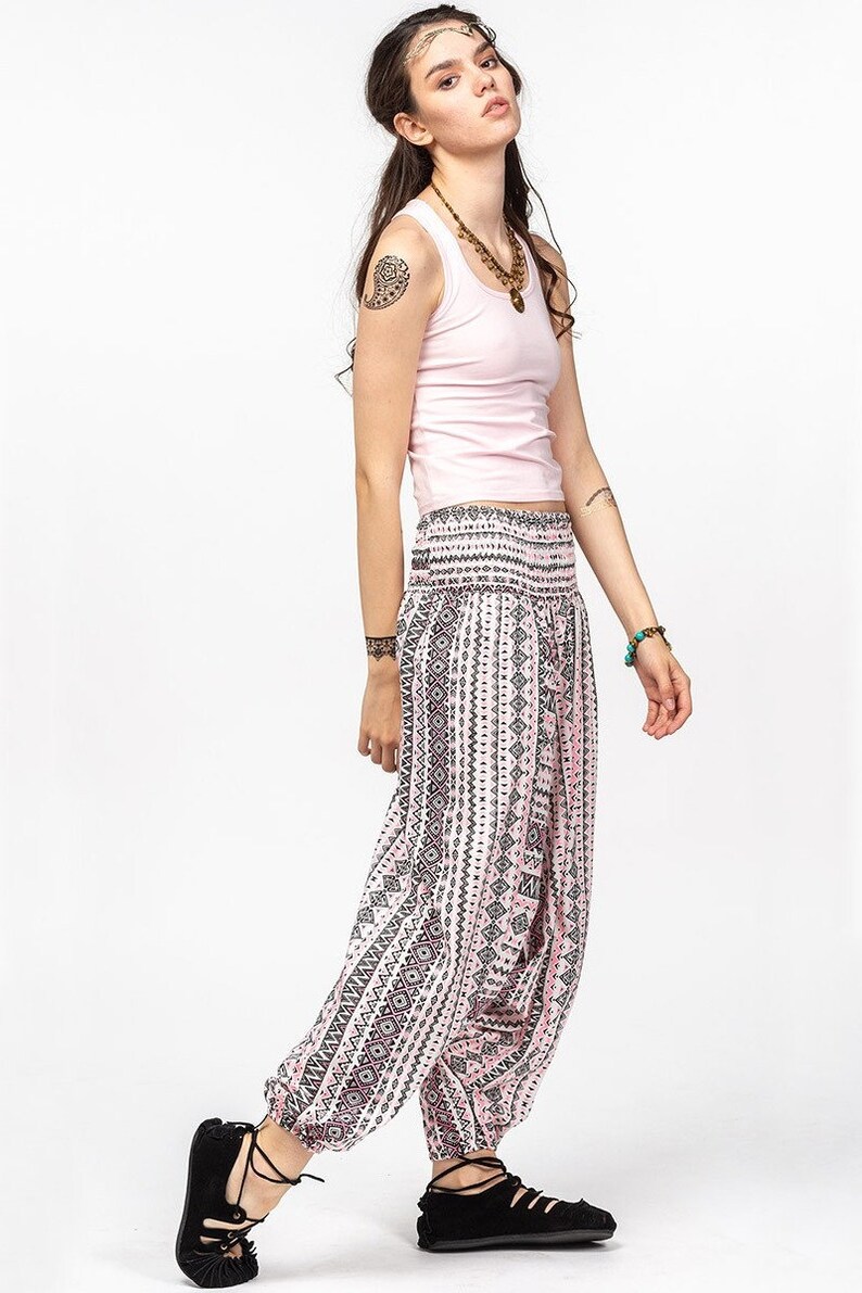 Cotton harem pants pattern women / elastic waist motherhood Etsy