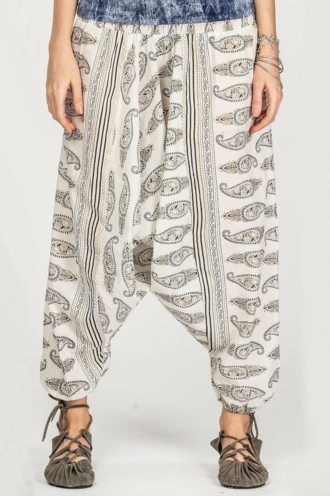 Cotton harem pants pattern women /paisley motherhood hippie Etsy