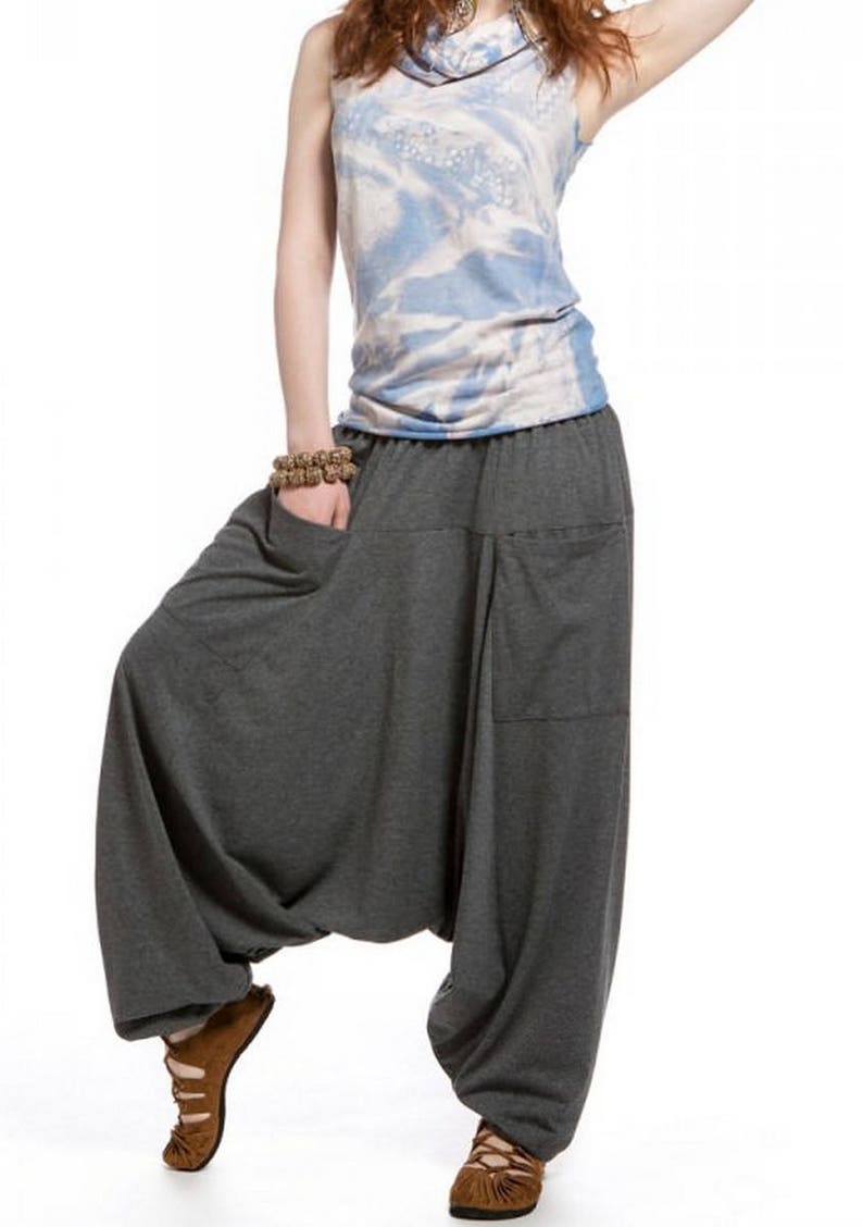 Hippie yoga Boho harem pants for women \u0421otton jersey casual loose festival trousers