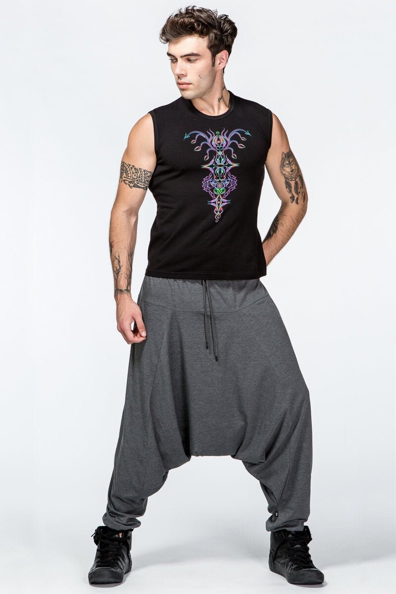 Men Cotton Ninja Harem Pants Hippie Yoga Bohemian Loose Pant | Etsy