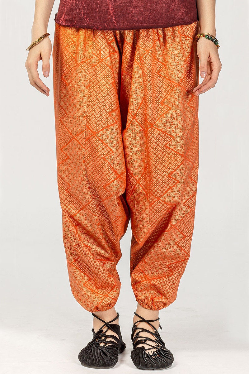 neon orange baggy pants