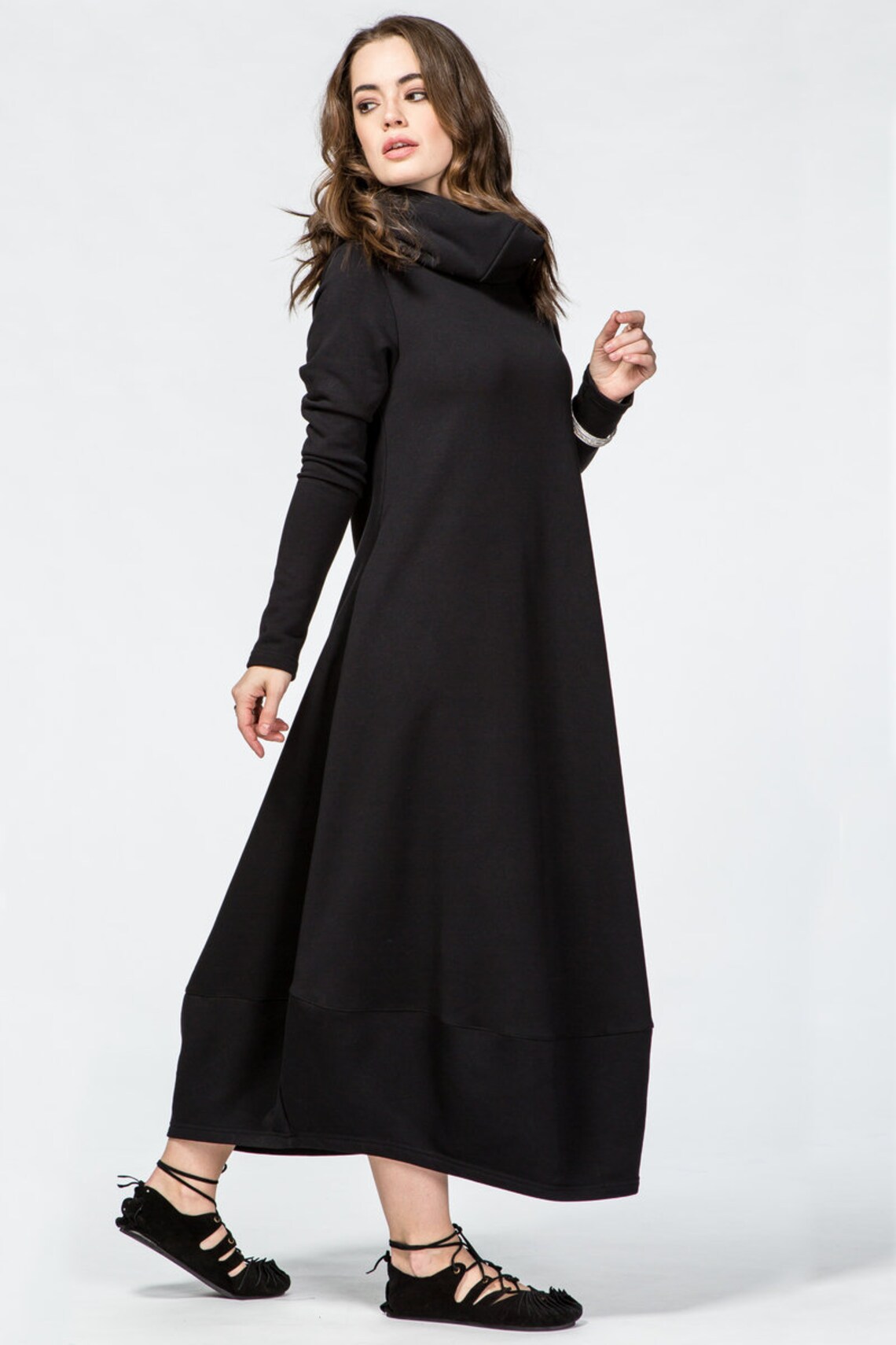 black cotton dress plus size
