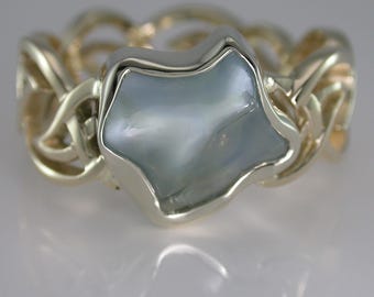 ブルーシルバースターサファイアケルトリング