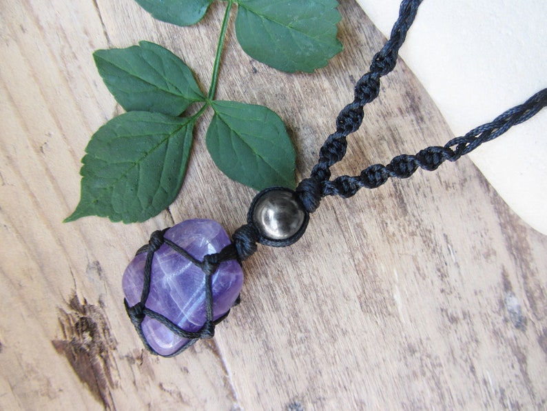 Empath Protection Necklace, Stress and Anxiety Relief, Amethyst, Hematite, Healing Crystals Jewelry 