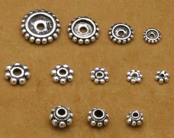 Tibetan Style Sterling Silver Barrel Bead Spacers(CY008)