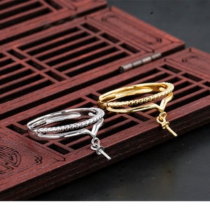1pc 6-12mm Adjustable Golden, Platinum Plated Ring Blank, Round Gemstone Ring Setting (JT059)
