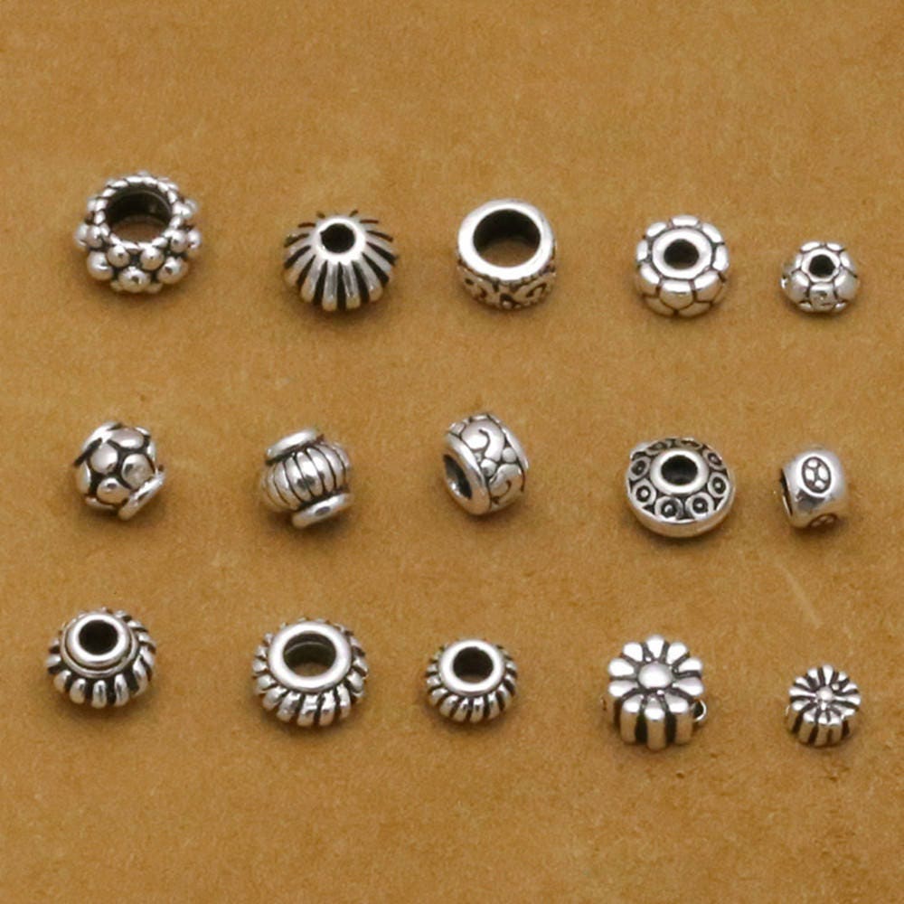 8pcs Tibetan Silver color spacer beads fit bracelet EF0326