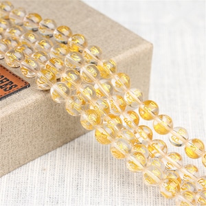 6-16mm Natural Clear Quartz Round with Om Mani Padme Hum Beads Strand (CS026)