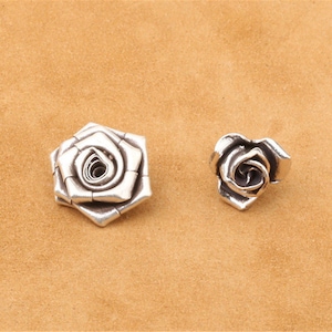 Handmade Sterling Silver Rose Flower Pendants from Thailand (CY035)