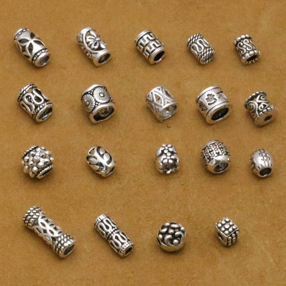 Tibetan Style Spacer Beads, Antique Silver Tube Beads (CY009)