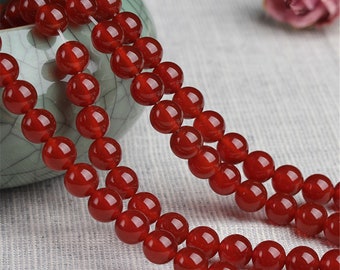 Hebras redondas de ágata roja natural de 2-20 mm (CS037)