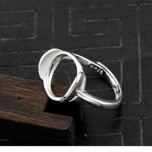 1pc 12 × 13 mm verstellbar einfachen Stil Platin überzogen Ring Blank, ovalen Cabochon Ring Einstellung (JT088)