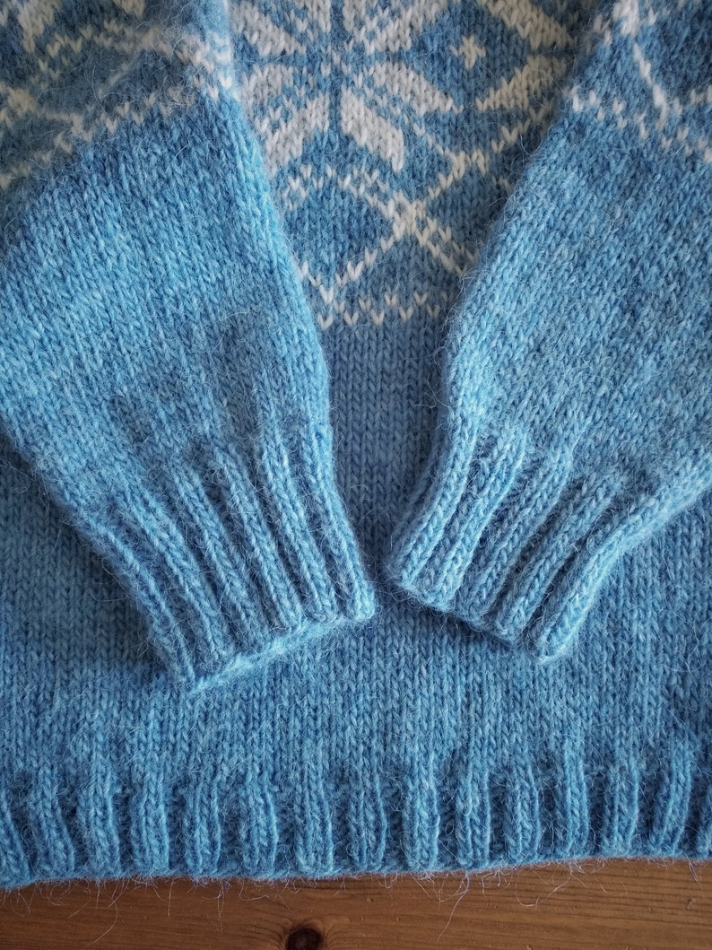 Icelandic sweater lopapeysa Blue Pearl | Etsy